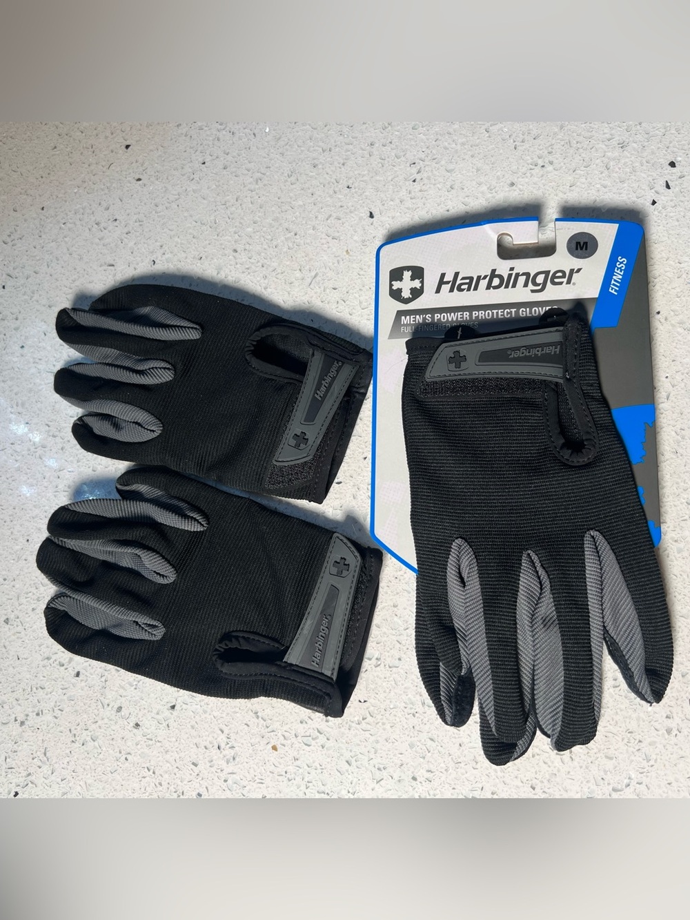 2 PAIRS HARBINGER MENS’S POWER PROTECT FULL-FINGERED GLOVES SZ M